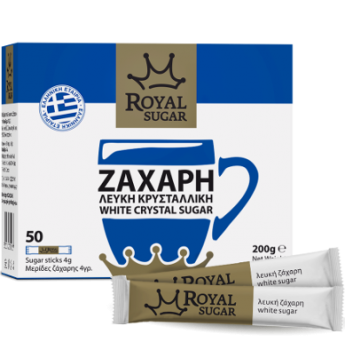 Portions White Sugar– 50 Sticks 4gr Royal Sugar